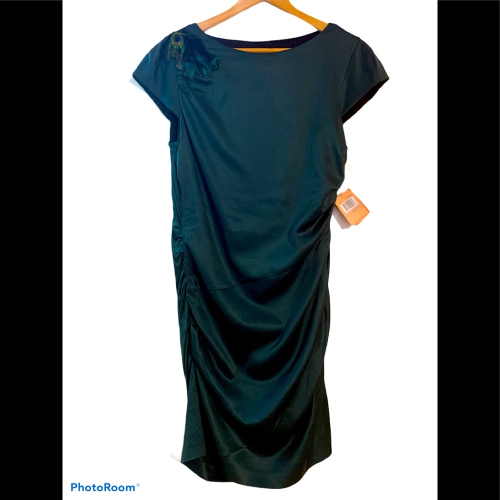 ALI RO- SPRUCE GREEN SILK DRESS